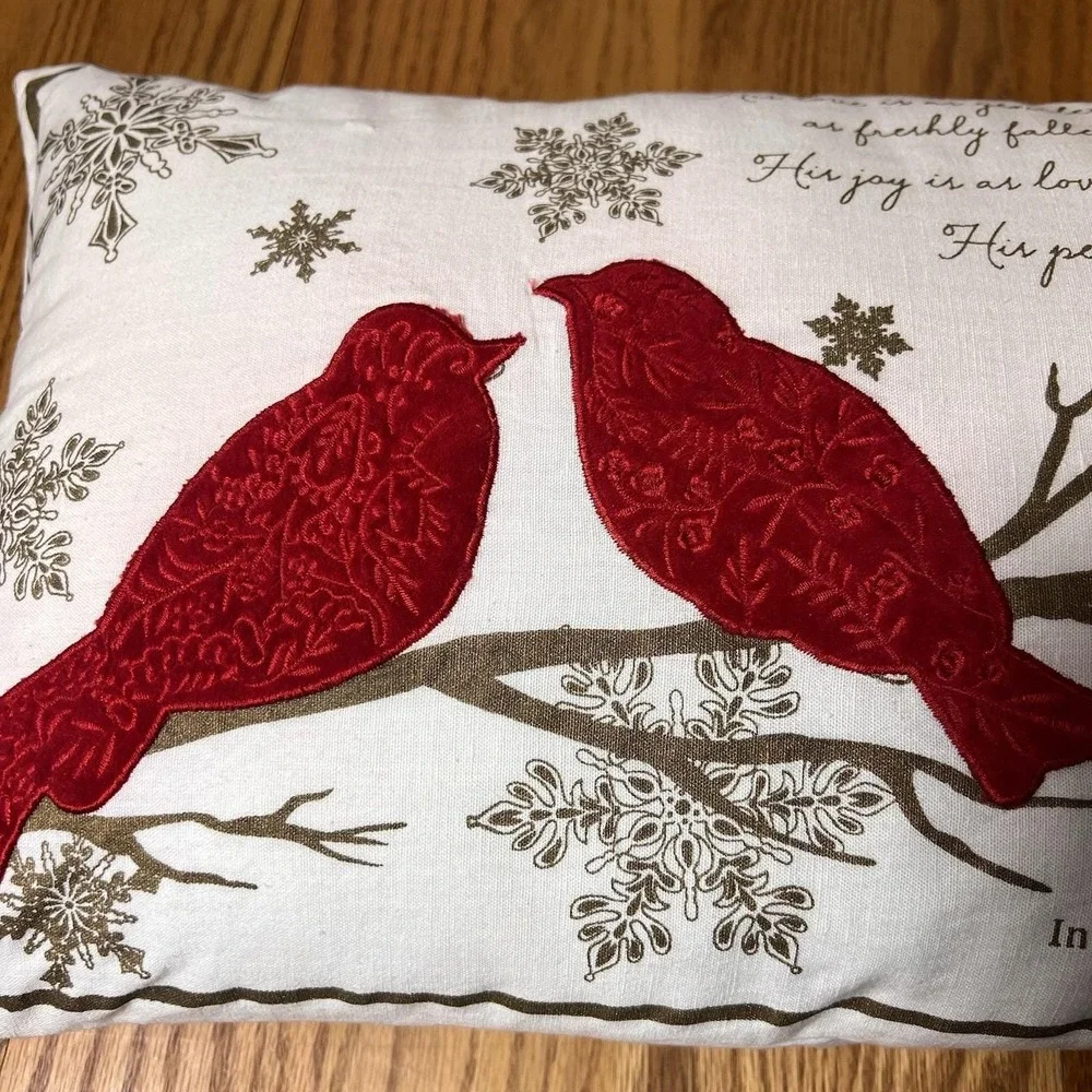 Paid Of 2 Red Cardinals Loss Of Loved One 18 X 12 Pillow Isiah 30:15 